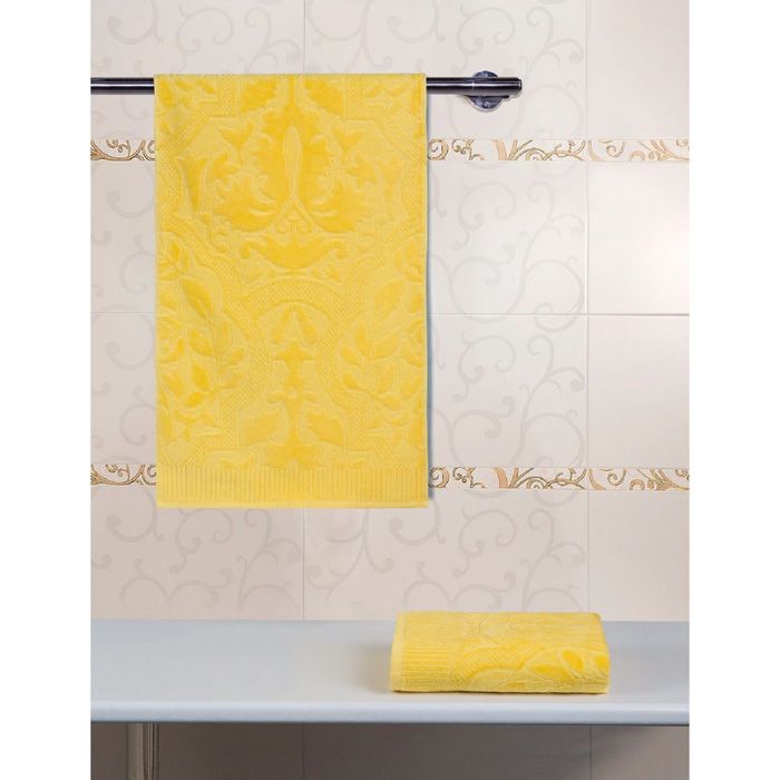 Полотенце велюровое 34х76 Лимон, 500 гр/м2, хл 100%