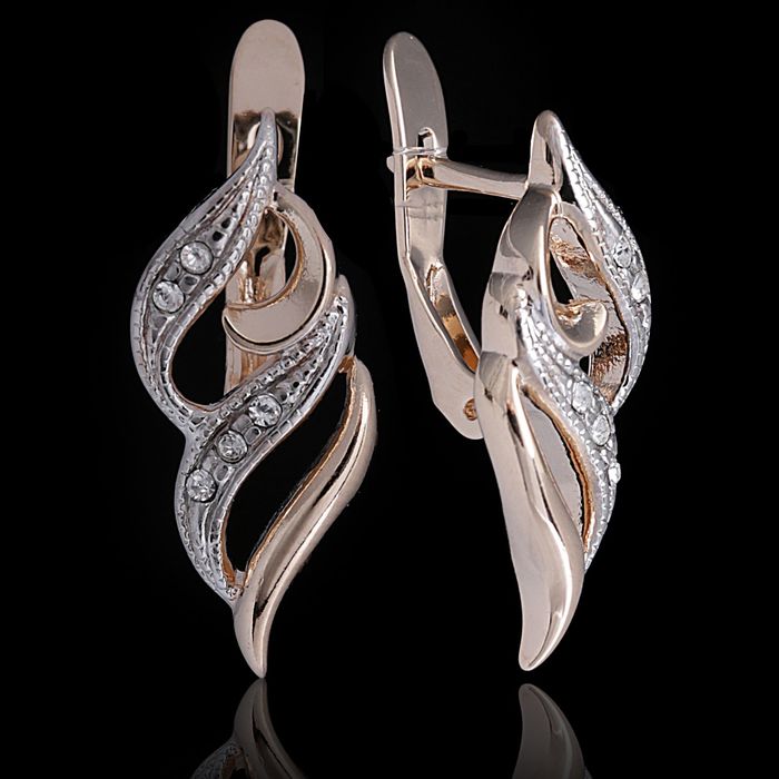 Серьги "Шифон", цвет белый в золоте