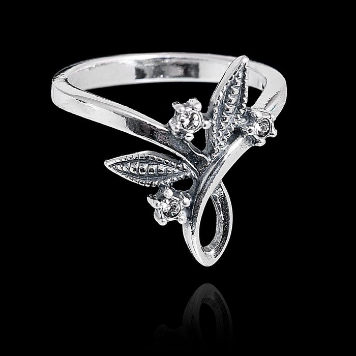 Кольцо "Флис", размер 17, цвет белый в чернёном серебре