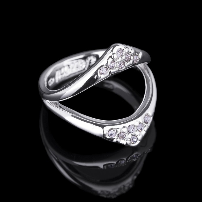 Кольцо "Левего", размер 16, цвет белый в серебре