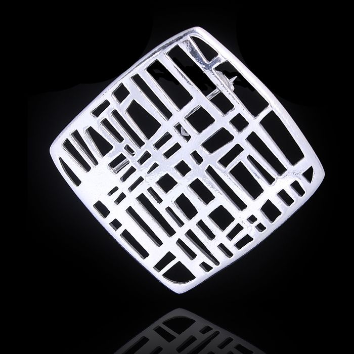 Брошь "Портинда", цвет чернёное серебро