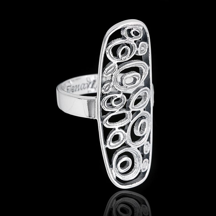 Кольцо "Ратинда", размер 17, цвет чернёное серебро