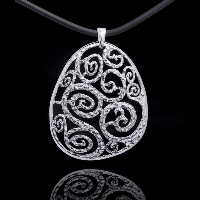 Кулон "Узорио", цвет чернёное серебро