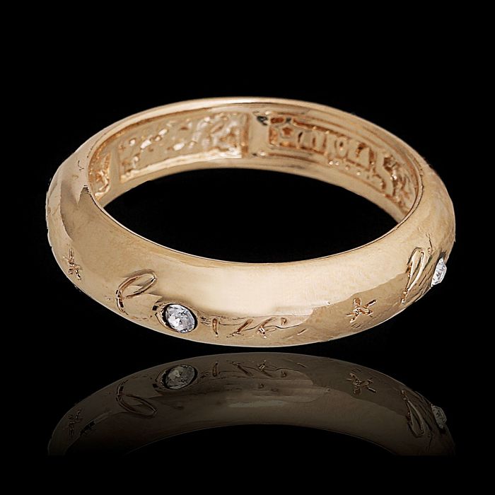 Кольцо "Бенд", размер 17, цвет белый в золоте