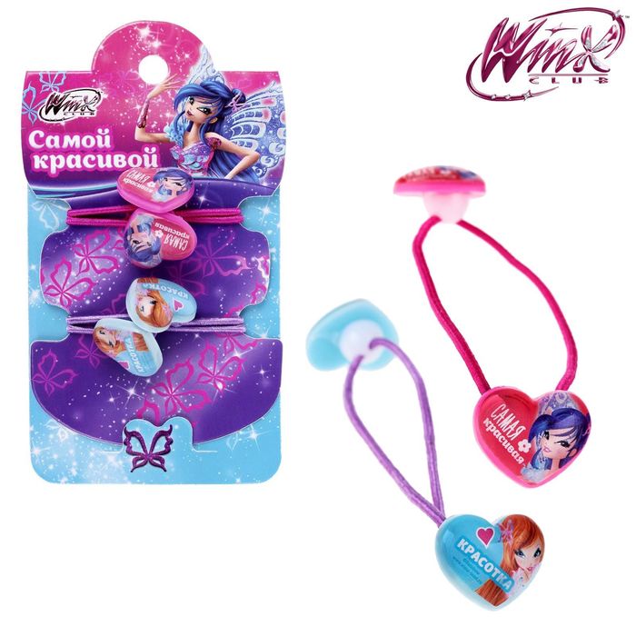 Набор резинок "Самая красивая. Красотка", Феи ВИНКС: Муза, 2 шт., открытка внутри