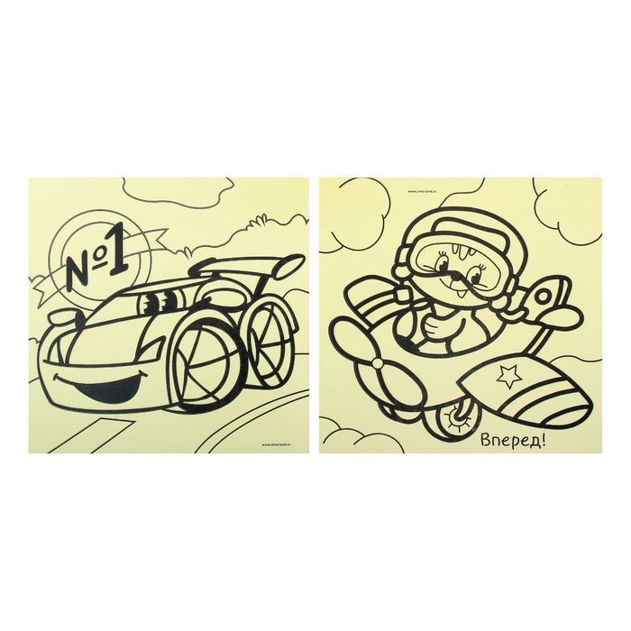 Набор трафаретов "Самолет и машинка" для рисования песком 2 шт