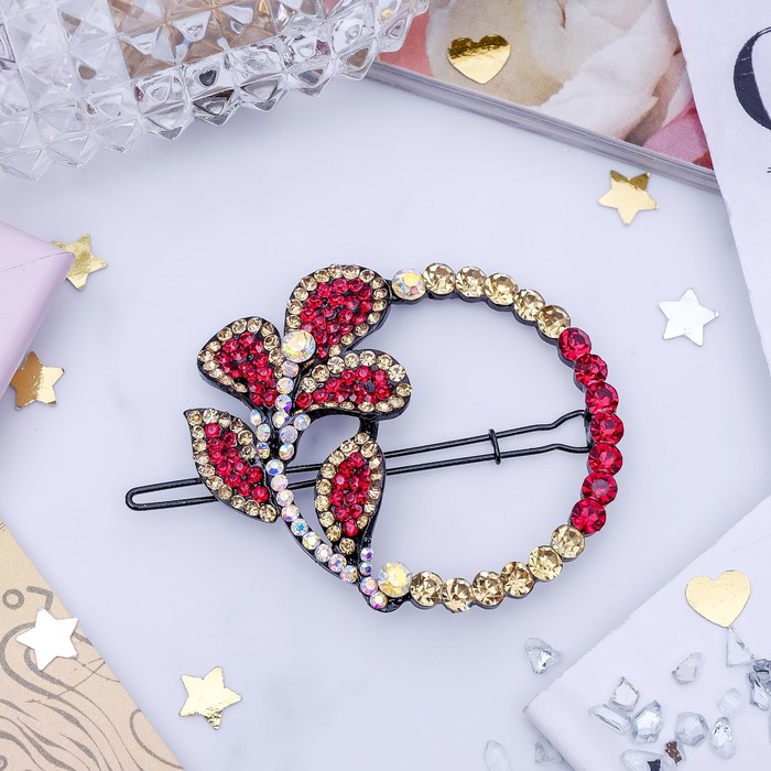 Зажим для волос "Аланж" лилия на кольце