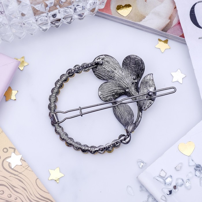 Зажим для волос "Аланж" лилия на кольце