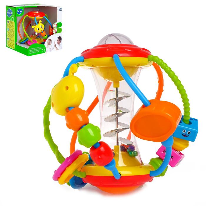 Развивающая игрушка «Шар Улиточка» с зеркальцем и вращающимися элементами