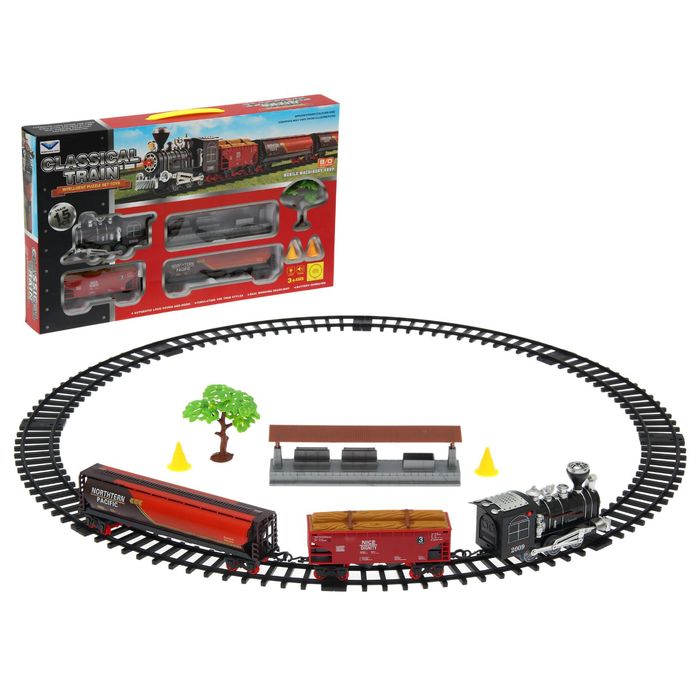 Железная дорога "Классик товарный", со светозвуковыми эффектами, протяжённость пути 2,04 м