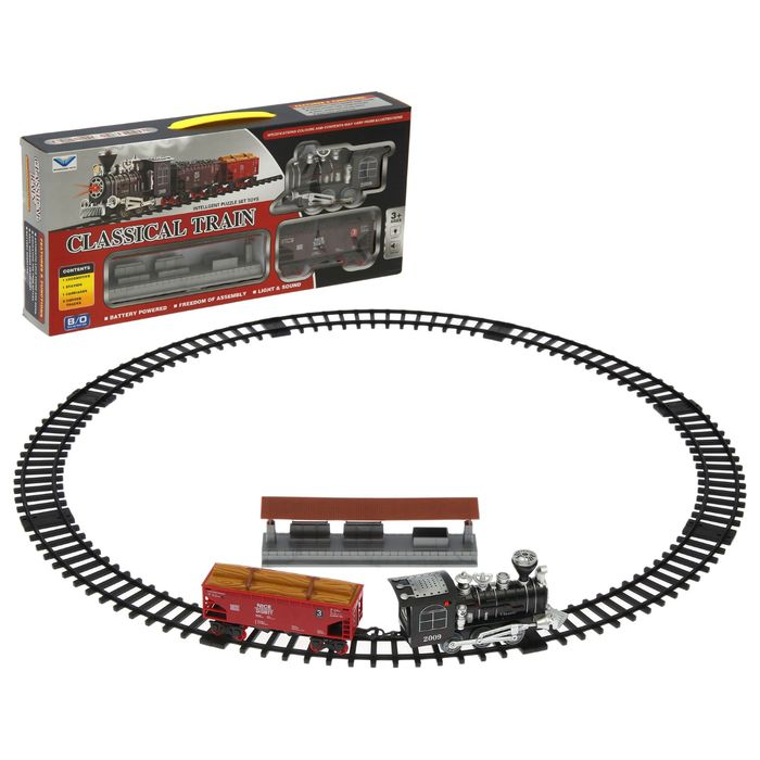 Железная дорога "Классик товарный", со светозвуковыми эффектами, протяжённость пути 2,04 м