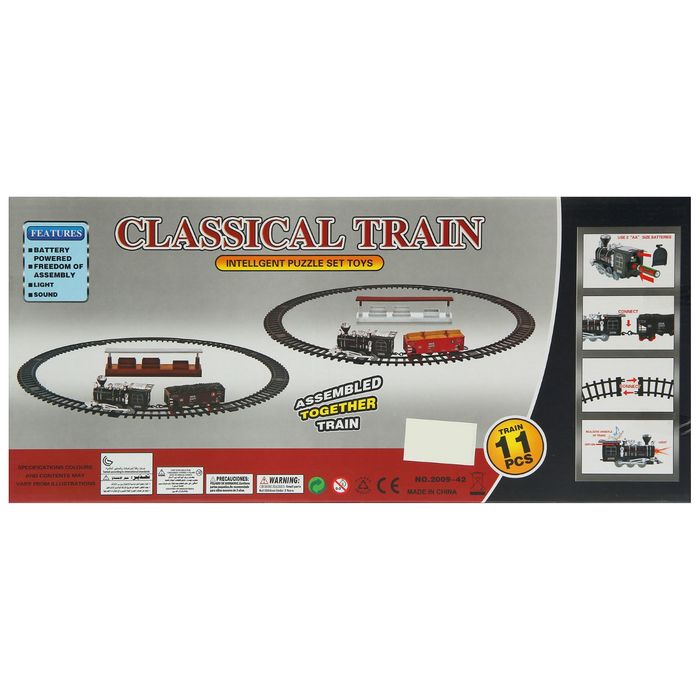 Железная дорога "Классик товарный", со светозвуковыми эффектами, протяжённость пути 2,04 м