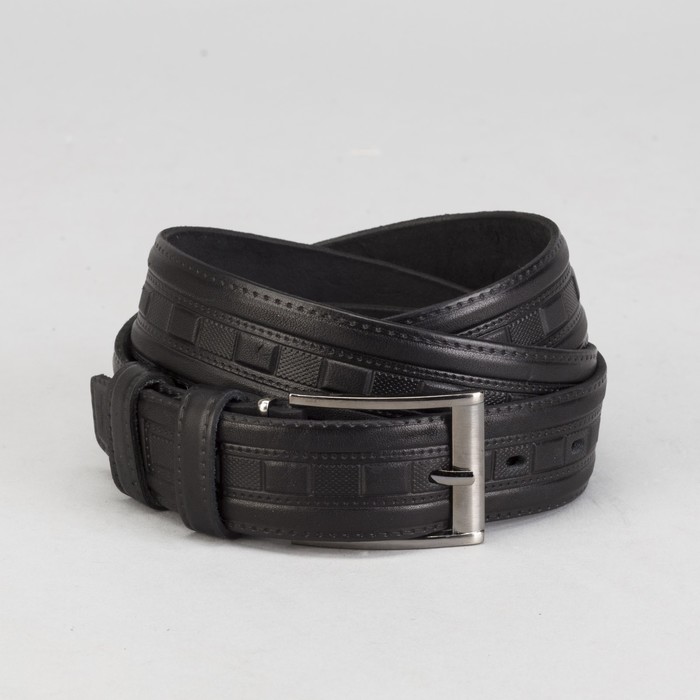 Ремень мужской, ширина 3.5 см, винт, прямоугольник, цвет чёрный