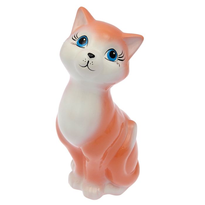 Копилка "Кот Люла" цветной, персик