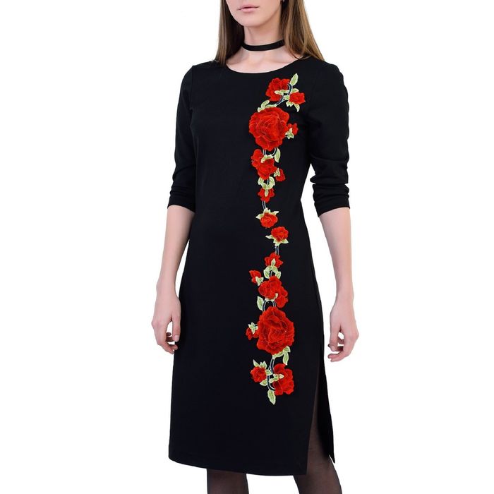 Платье женское 161118-9842-5 чёрный, р-р 48