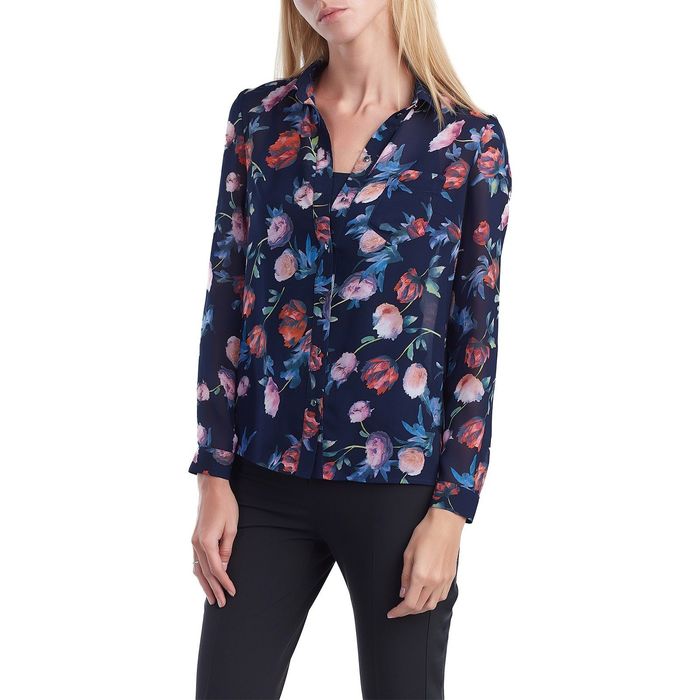 Блуза женская 160821-9277-4 темно-синий, р-р 48