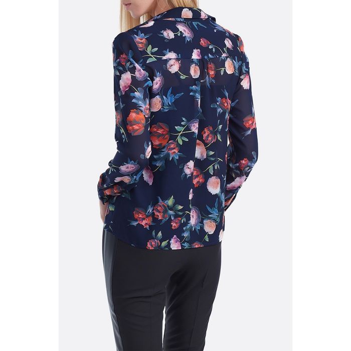 Блуза женская 160821-9277-4 темно-синий, р-р 48