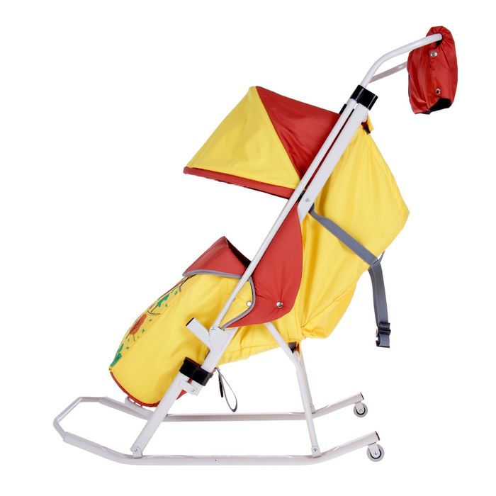 Санки-коляска "Зоопарк", цвет лимонный