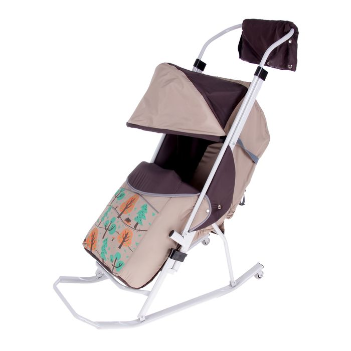 Санки-коляска "Осенний Лес", цвет коричневый