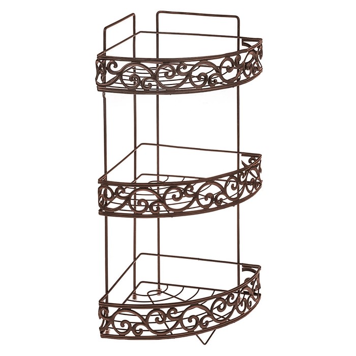Полка 3х-ярусная угловая, цвет коричневый