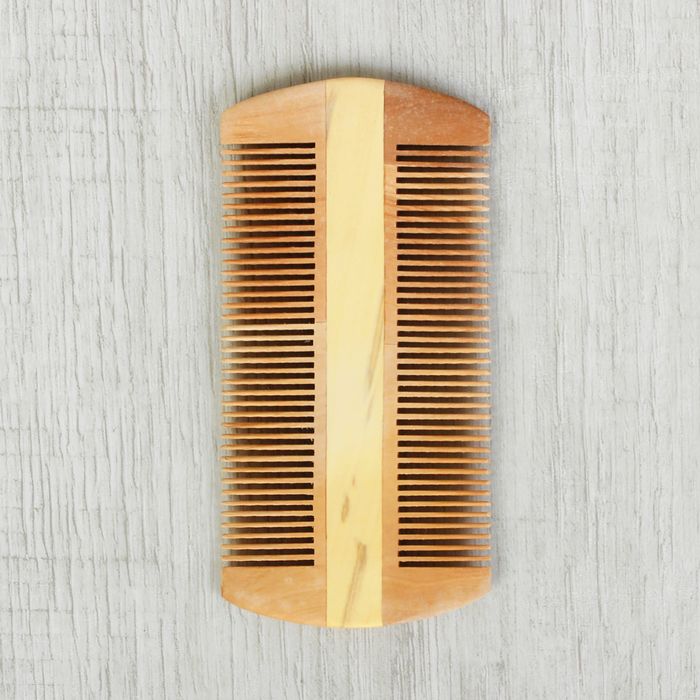 Расчёска-гребень двусторонняя, деревянная