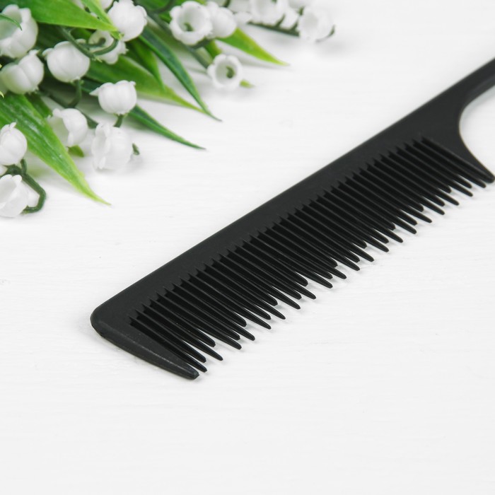 Расчёска комбинированная с хвостиком, цвет чёрный