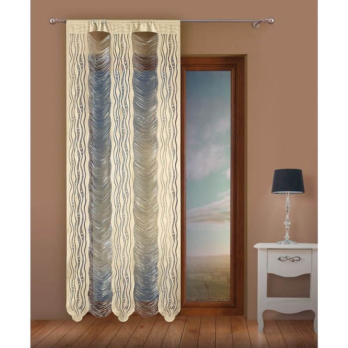 Гардина, размер 100х250 см, бежевый 9632