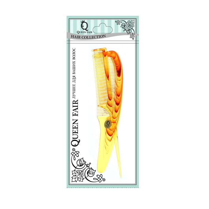 Набор расчёсок, 2 предмета: с ручкой, с хвостиком, цвет янтарный