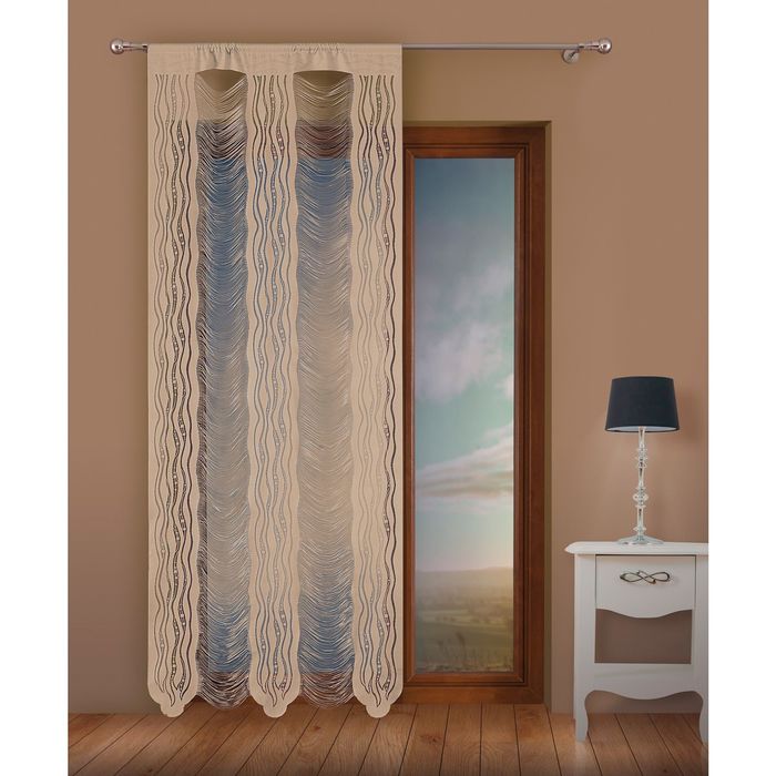 Гардина-лапша, размер 100х250 см, бежевый 9632