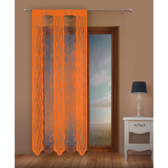 Гардина-лапша, размер 100х250 см, оранжевый 9632