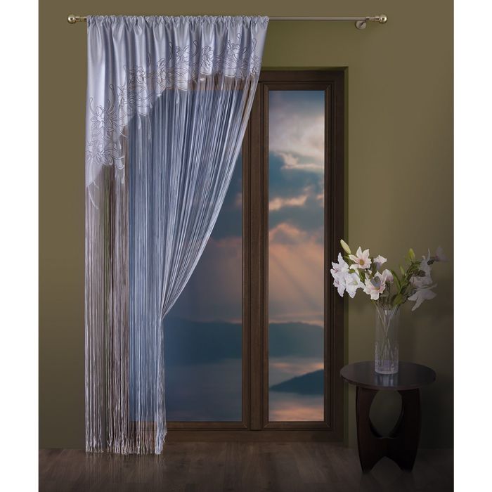 Гардина-лапша, размер 150х250 см, серебряный 9827