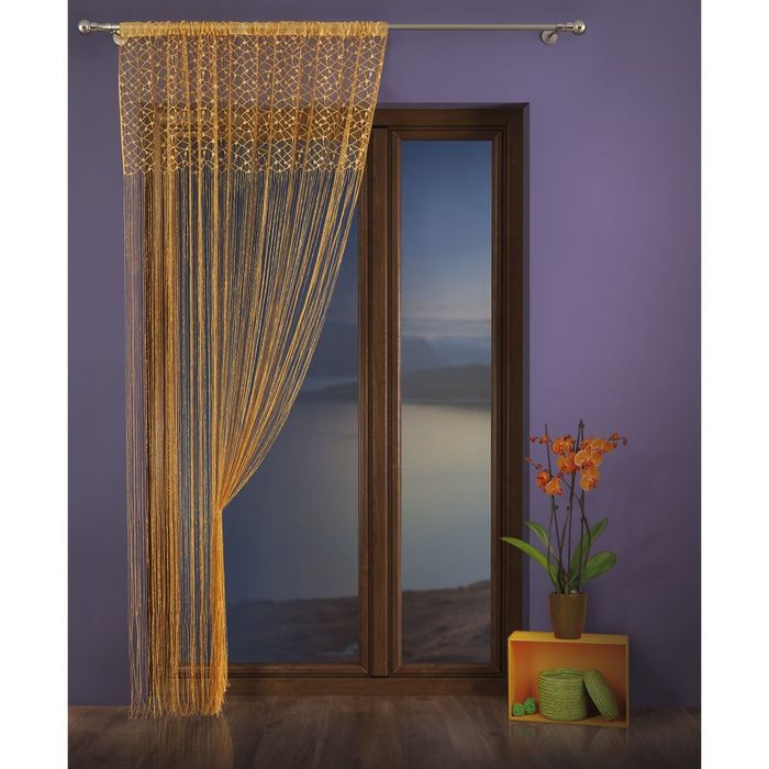 Гардина-лапша, размер 150х250 см, желтый 9838