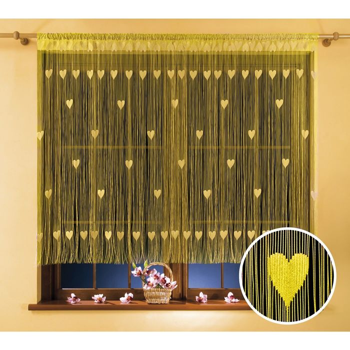 Гардина-лапша, размер 150х270 см, жёлтый 9918