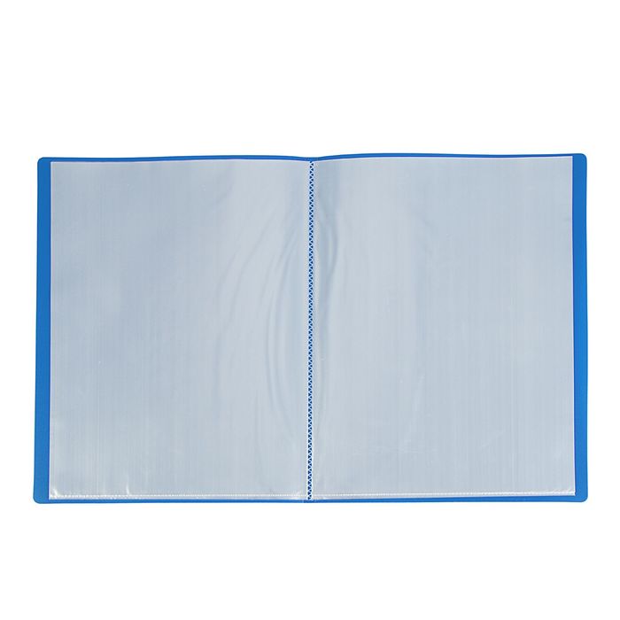 Папка с 10 прозрачными вкладышами А4 Office, 350 мкм, синяя