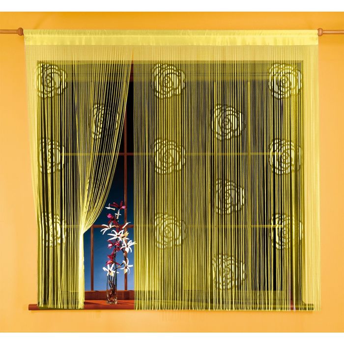 Гардина-лапша, размер 250х150 см, молочный/желтый 035А