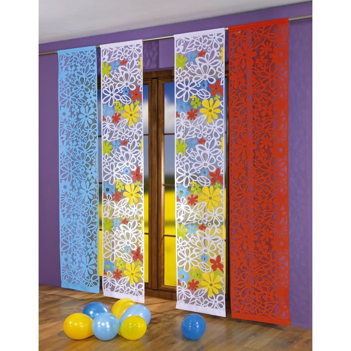 Гардина-панно, размер 50х250 см, голубой 1040A