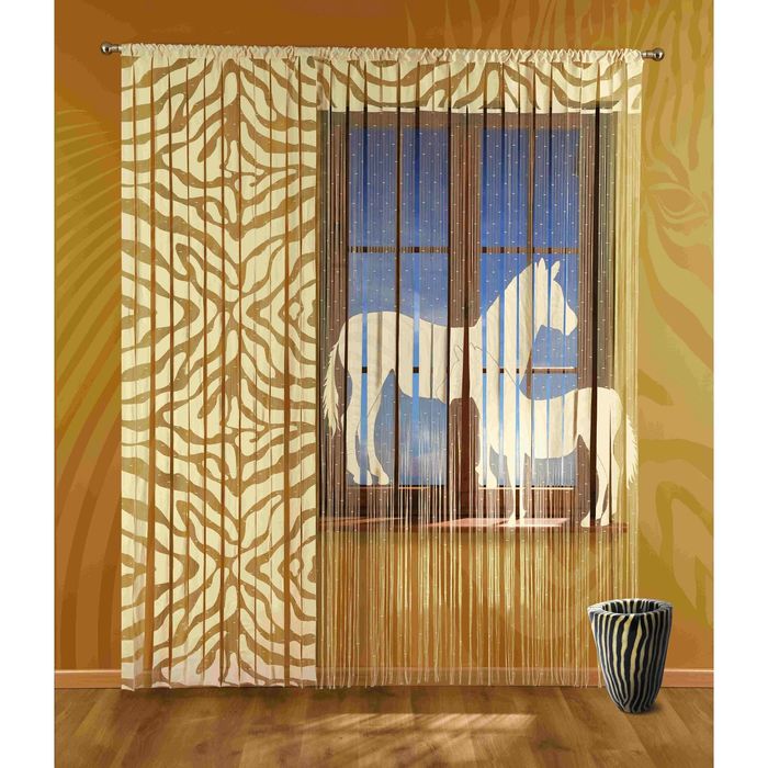 Комплект гардин "Зебра", размер 90х240 см, 150х240 см, кремовый 3330