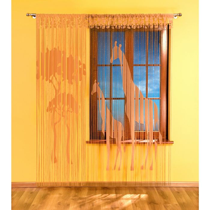 Комплект гардин, размер 90х240 см, 150х240 см, кофе/коричневый 3332