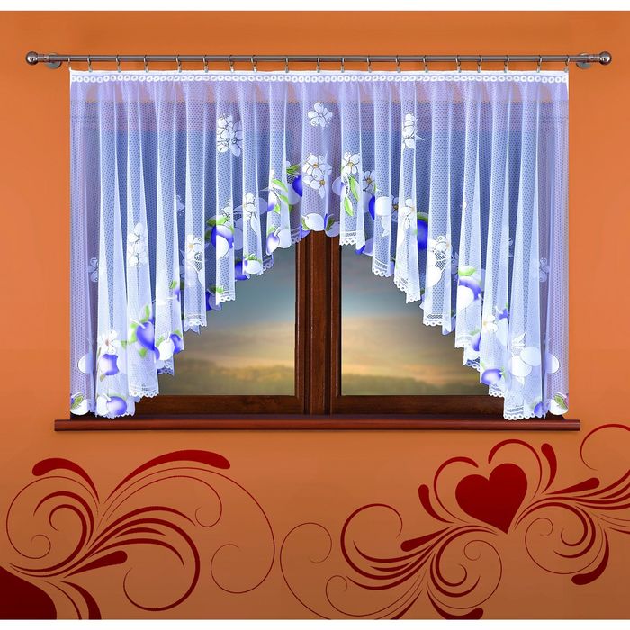 Гардина, размер 160х130 см, голубой 364Е