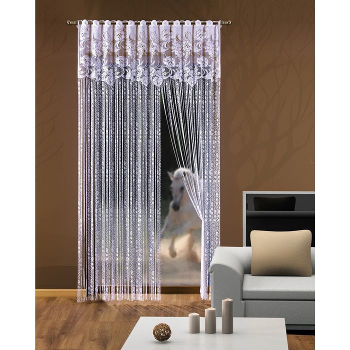 Гардина-лапша, размер 150х250 см, белый 550А