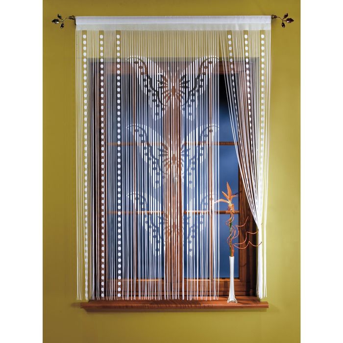 Гардина-лапша, размер 150х150 см, бабочки, белый 053A