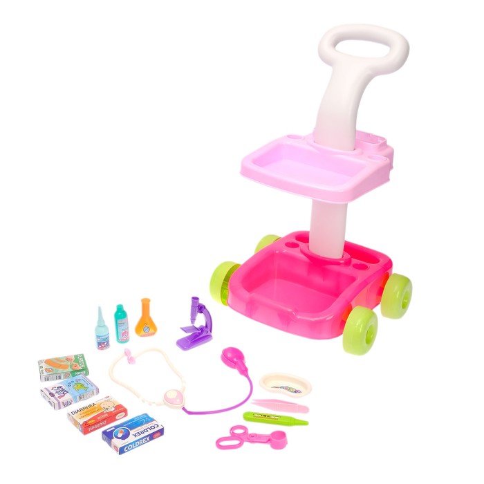 Игровой набор доктора "Медсестра", с тележкой , 14 предметов