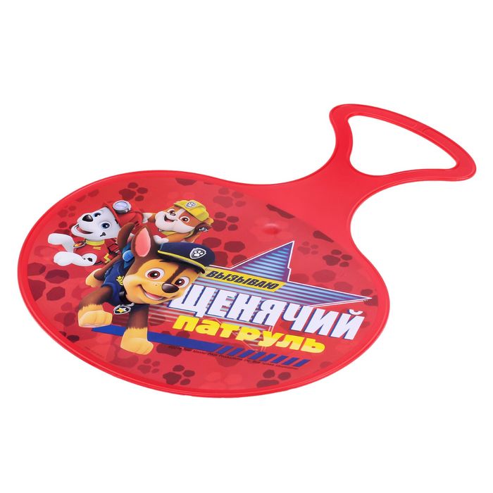 Щенячий патруль. Ледянка "Вызываю Щенячий патруль", 310 х 410 х 4 мм, цвет красный