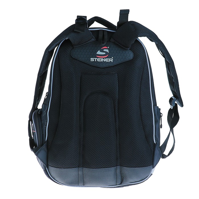 Рюкзак молодёжный эргономичная спинка Steiner 3-ST4, 42*36*17, "Экстрим", чёрный/серый