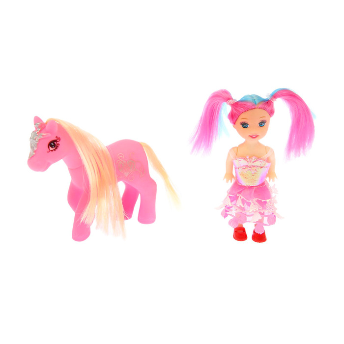 Кукла малышка "Леночка" с лошадкой, МИКС