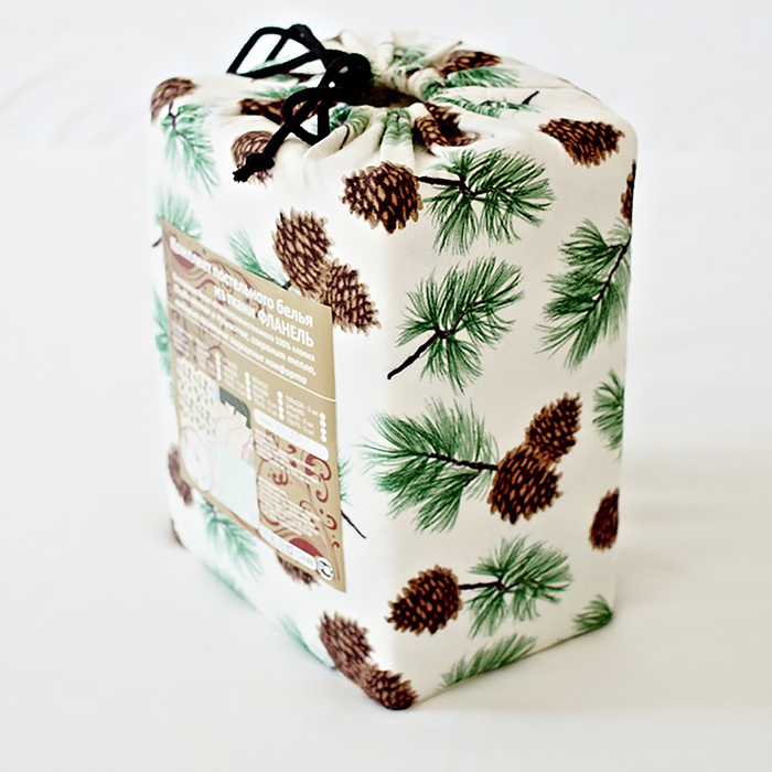 Постельное бельё 1,5 сп. "Шишки", размер 150х210 см, 160х230 см, 70х70 см-2 шт., фланель облегчённая 147 г/м2