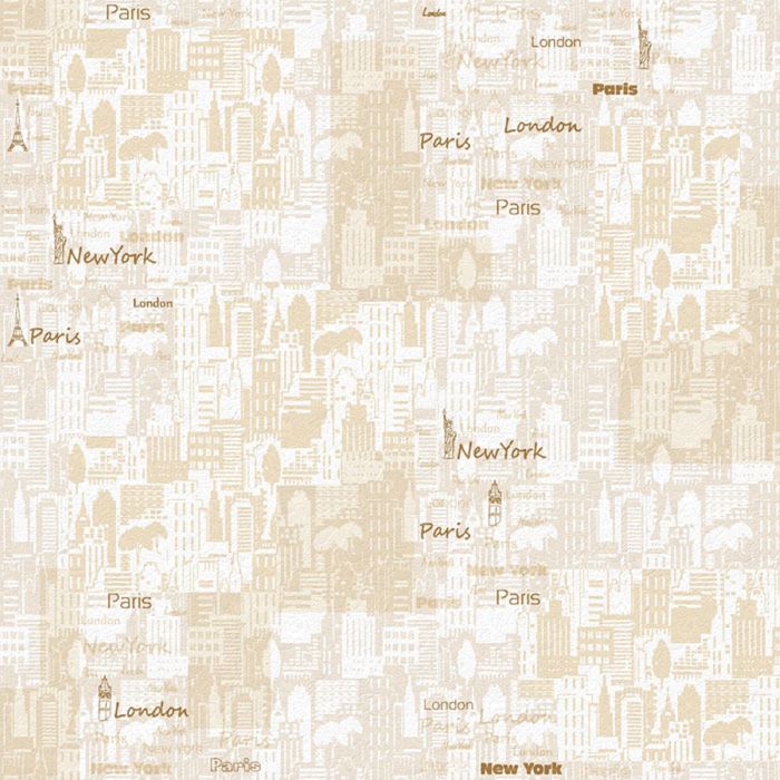 Обои бумажные Саратов Д375-02 Город коричневые 0,53х10м