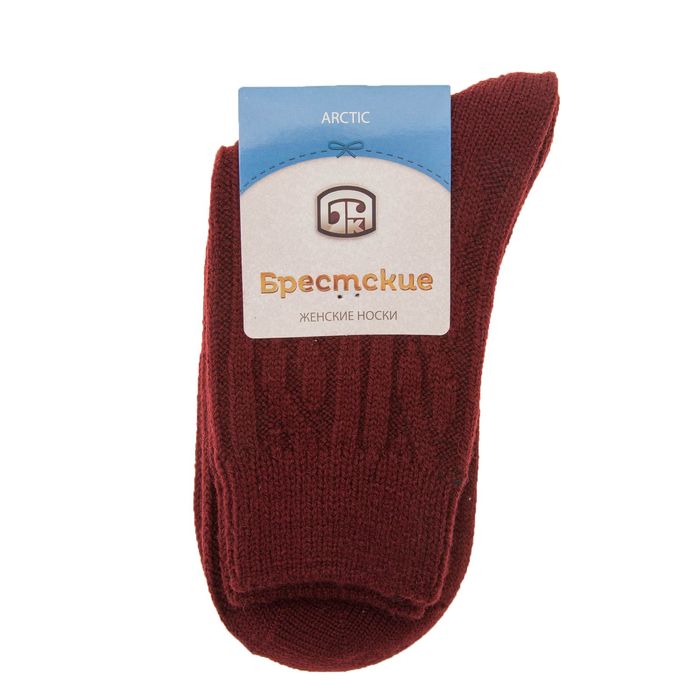 Носки женские шерстяные 14С1400 цвет тёмно-бордовый, р-р 25