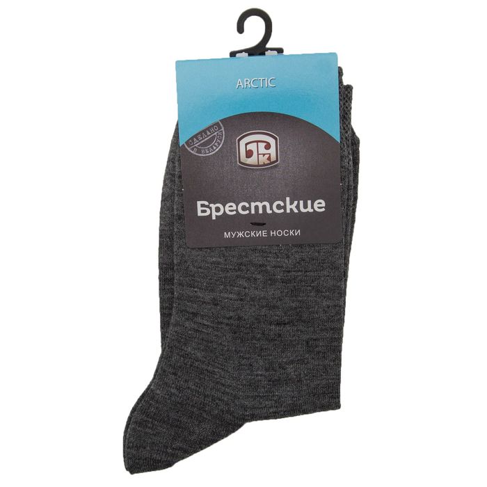 Носки мужские шерстяные 15С2433 цвет тёмно-серый, р-р 25