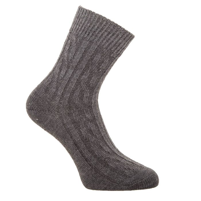 Носки женские шерстяные 14С1400 "Ручная вязка" цвет тёмно-серый, р-р 25